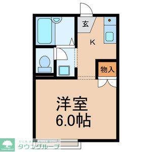 エリール中山(1K/2階)の間取り写真