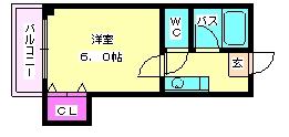 サンフォーレスト井尻(1K/2階)の間取り写真