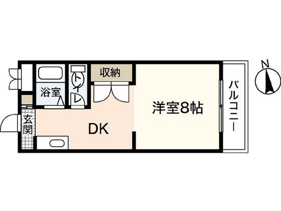 第2コーポ岡山(1DK/2階)の間取り写真