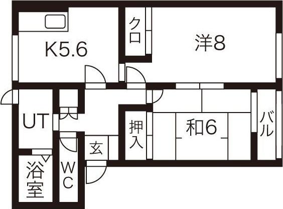 パレス・フラリッシュ(2DK/1階)の間取り写真