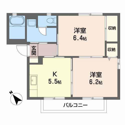 グランシード21C(2K/2階)の間取り写真