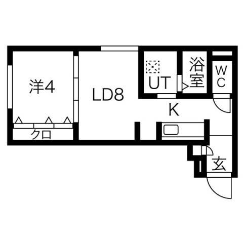 プリヴィレッジ東札幌(1LDK/3階)の間取り写真