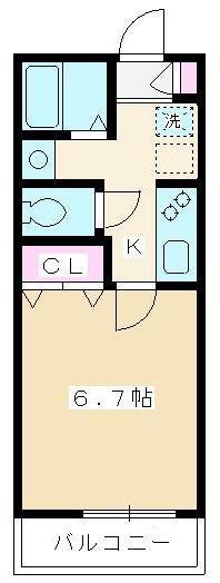 レスポワール下新倉(1K/2階)の間取り写真