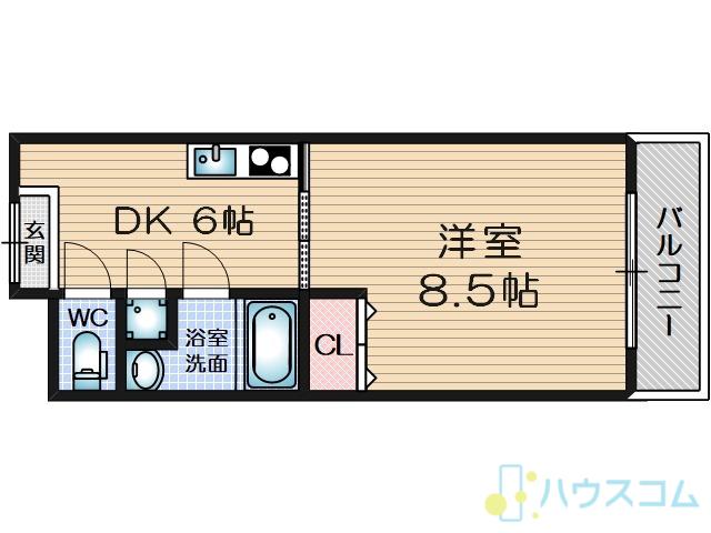 RICCO UN SACCO(1DK/2階)の間取り写真