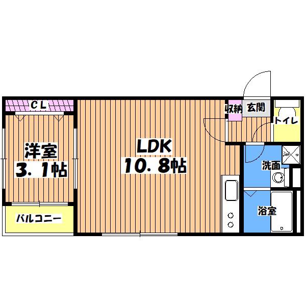 グランアクシス(1LDK/1階)の間取り写真