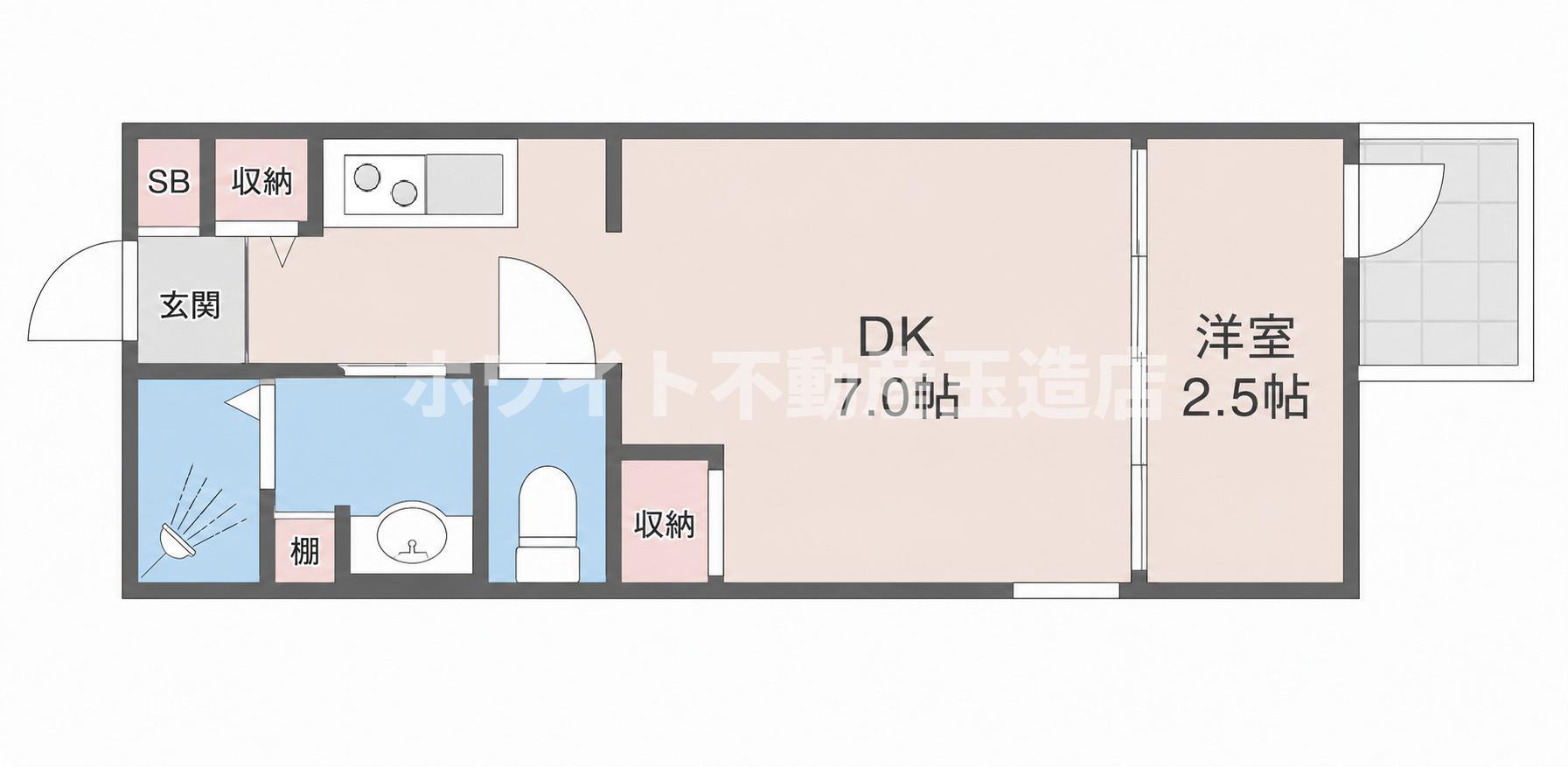 リエゾンコート大今里(1DK/4階)の間取り写真