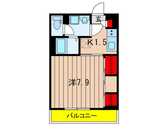 リブリ・HIYOSHI(1K/1階)の間取り写真
