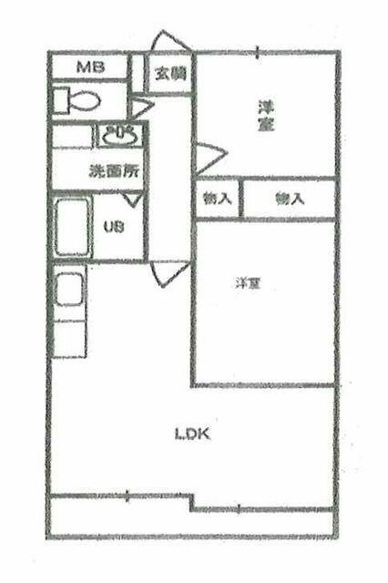ヒルズ小山台II(2LDK/3階)の間取り写真