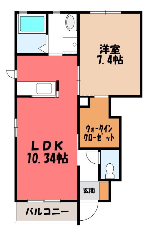 ローズメゾン(1LDK/1階)の間取り写真