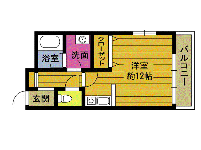 アーバンリブ碩田(ワンルーム/3階)の間取り写真