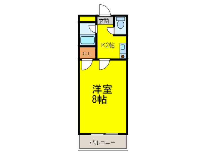 セイワハイツI(1K/2階)の間取り写真