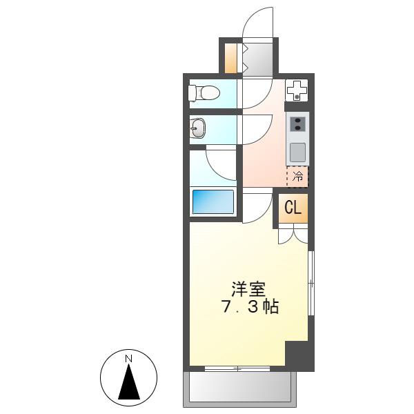 リヴシティ栄弐番館(1K/4階)の間取り写真