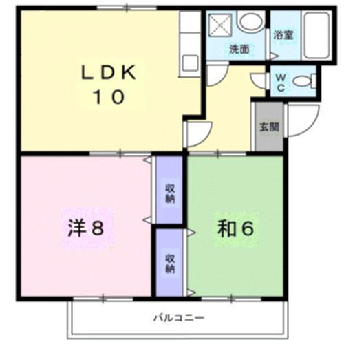ハイツ沖田I(2LDK/3階)の間取り写真