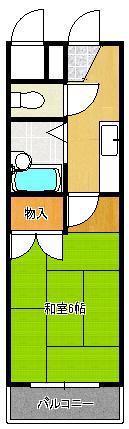 PLイースト桃園公園(1K/1階)の間取り写真
