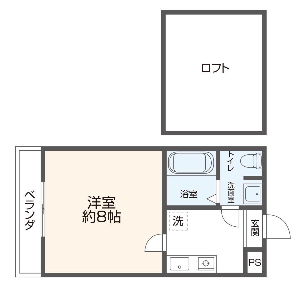 プリエール光陽II(1K/3階)の間取り写真