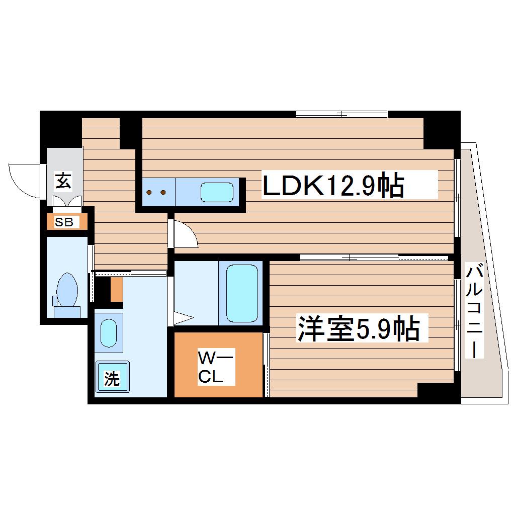 ジェンティーレ八乙女II(1LDK/1階)の間取り写真