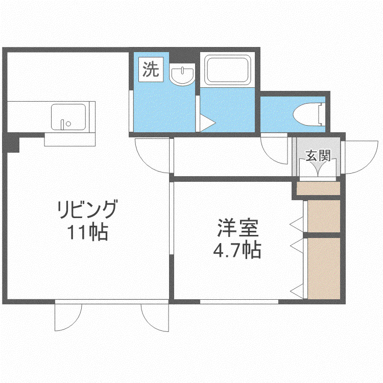 HIGHSTAGE学園前(1LDK/2階)の間取り写真