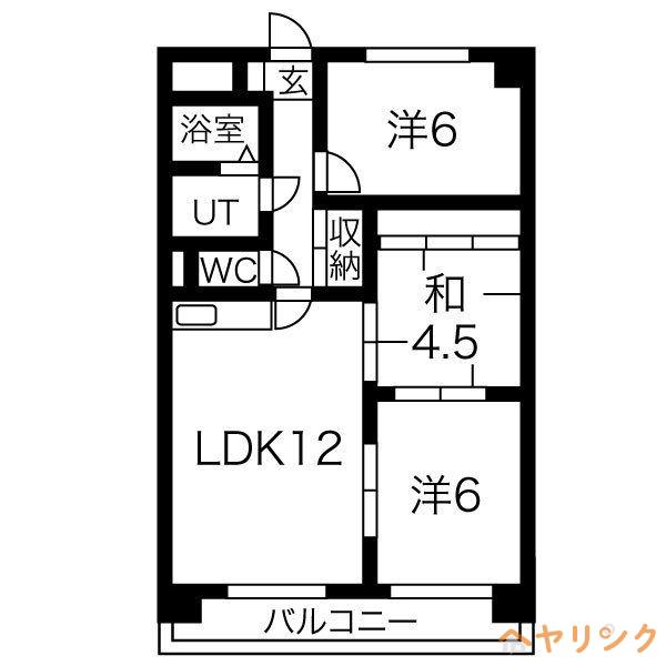ミラベル元植田(3LDK/2階)の間取り写真