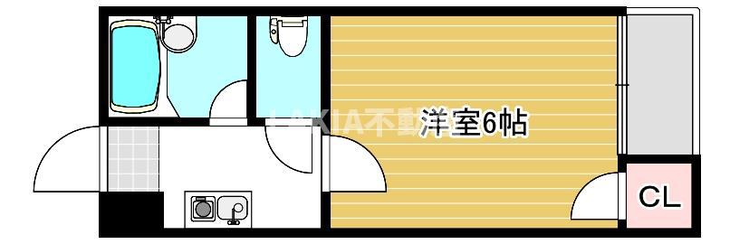 ロイヤルヴィラ昭和町(1K/6階)の間取り写真