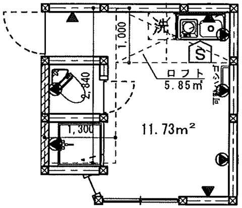 MAT31朝日町(ワンルーム/2階)の間取り写真