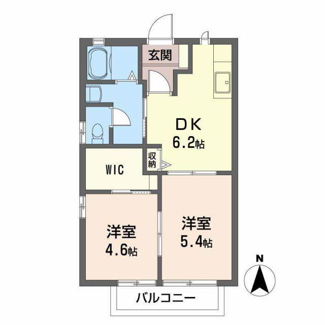 姫山フィルハーモニーシンフォニーNO10(2DK/2階)の間取り写真