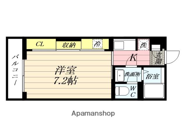 リブリ東林間(1K/1階)の間取り写真
