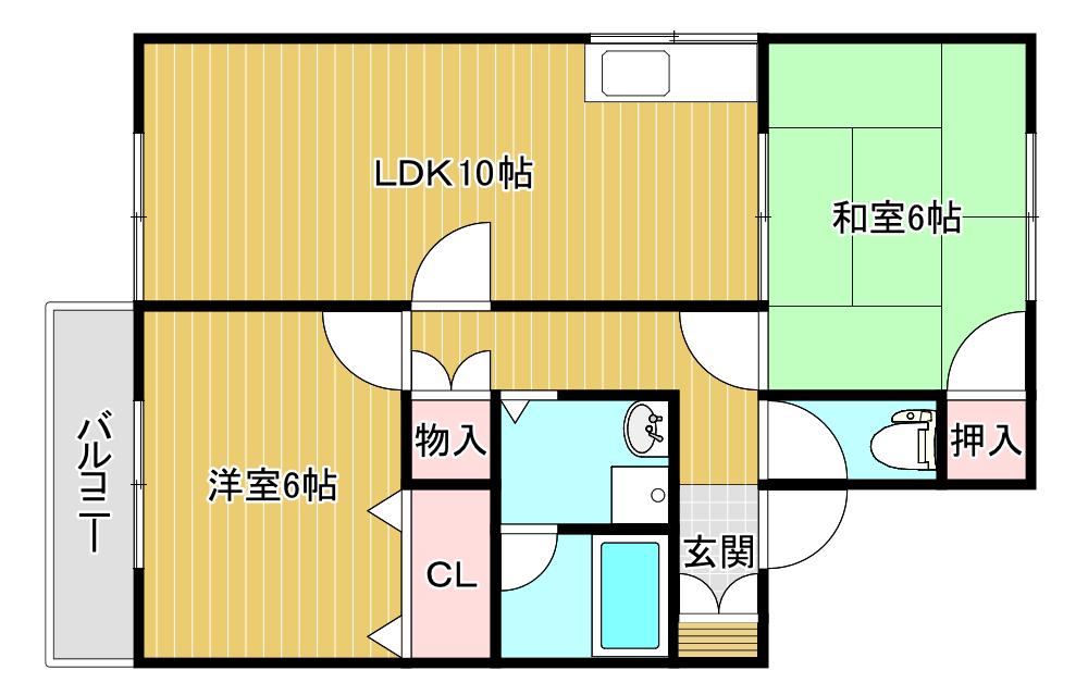 アネックスサトウIIB(2LDK/2階)の間取り写真