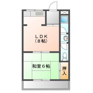 末広ビル(1LDK/3階)の間取り写真