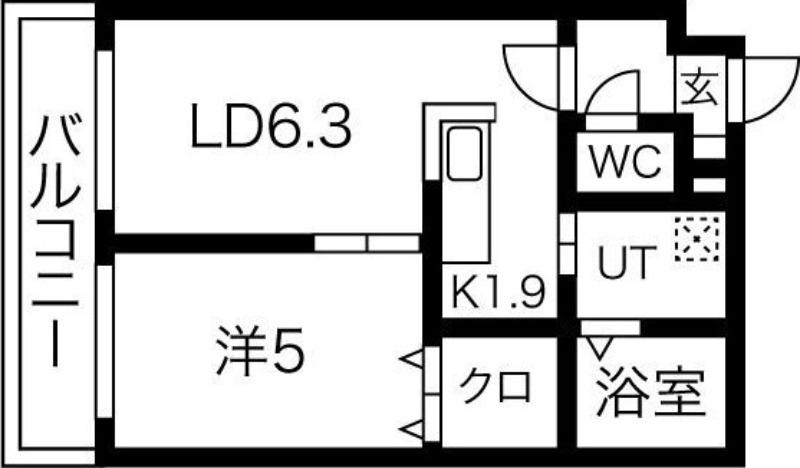 カルディーノN30(1LDK/2階)の間取り写真