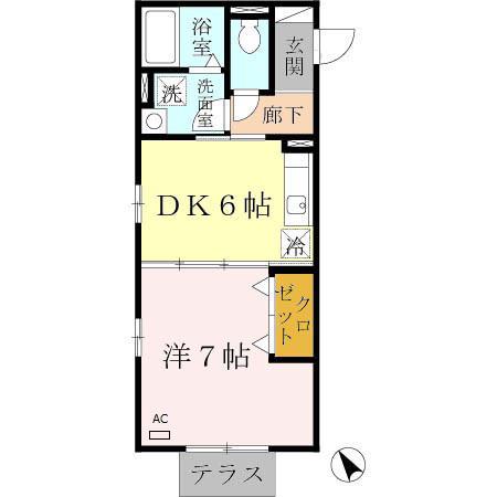 アネックス大仙(1DK/1階)の間取り写真