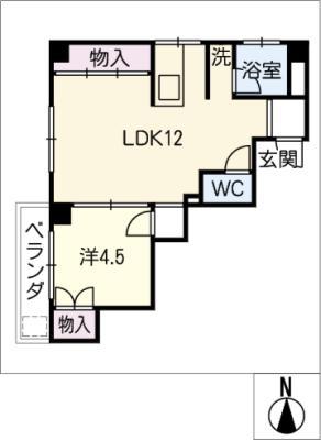 コーポ村武(1LDK/3階)の間取り写真