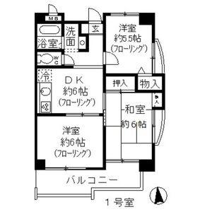 ベルドミール葵21(3DK/4階)の間取り写真