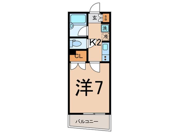 ネオ北千束(1K/2階)の間取り写真