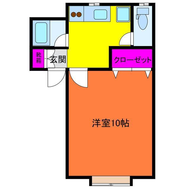 ウィスティリア(1K/2階)の間取り写真