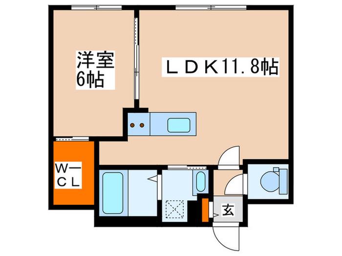 LICHTRARE円山(1LDK/2階)の間取り写真