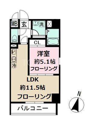 ミリアビタNO.33(1LDK/8階)の間取り写真