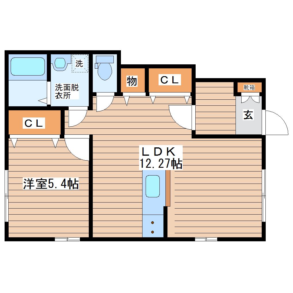 ラルーチェ(1LDK/1階)の間取り写真