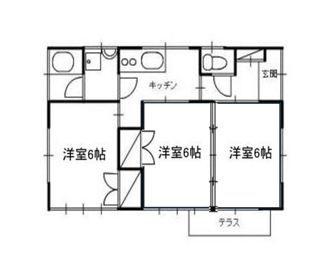 エステート田中(3K/1階)の間取り写真