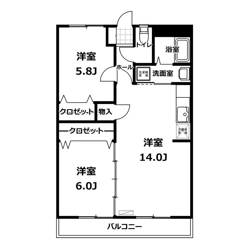 グランデビュー(2LDK/2階)の間取り写真