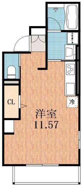 南秀苑かつやま(ワンルーム/2階)の間取り写真