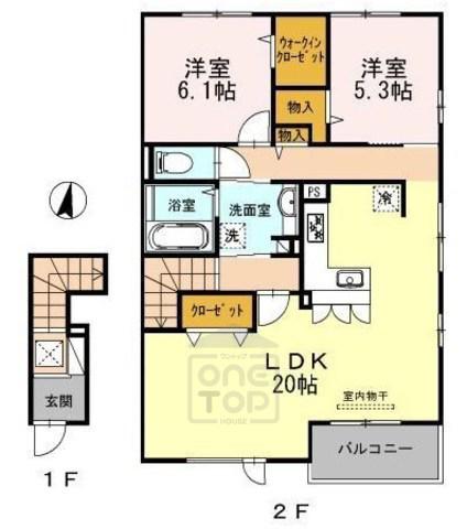 プランドール(2LDK/2階)の間取り写真