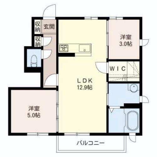 VILLAGE JOIE C(2LDK/1階)の間取り写真