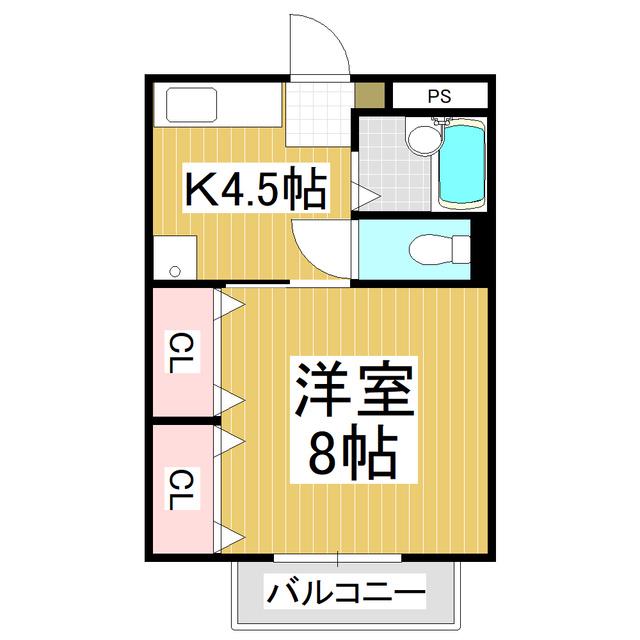 SURPLUSONEMARUI(1K/2階)の間取り写真
