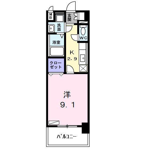 ライラック(1K/3階)の間取り写真