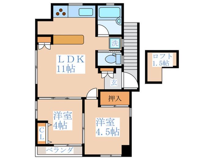都電荒川線 巣鴨新田駅 徒歩4分 2階建 築32年(2LDK/2階)の間取り写真