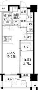 ヒルクレスト片野グランデI(1LDK/7階)の間取り写真