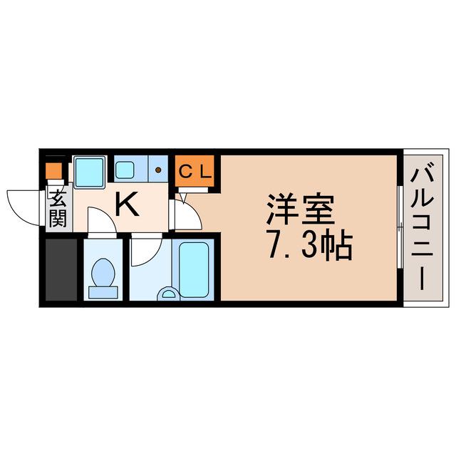 カレッジハイツ春日井(1K/3階)の間取り写真