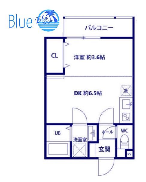 グランメゾン鶴ヶ峰(1DK/1階)の間取り写真