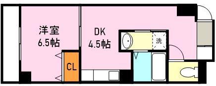 BLISS下荒田(1DK/7階)の間取り写真