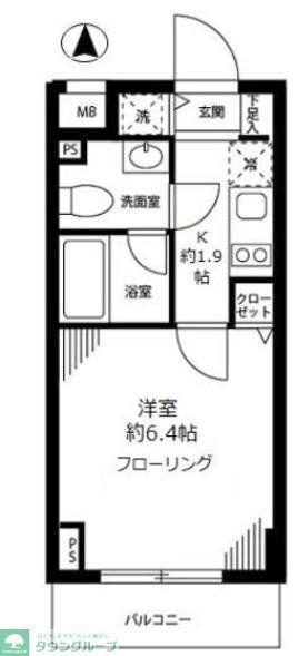グロースメゾン亀戸(1K/4階)の間取り写真